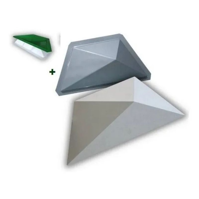 Molde Forma ABS Parede 3d Trapézio + base niveladora 44x20 Gesso Cd051