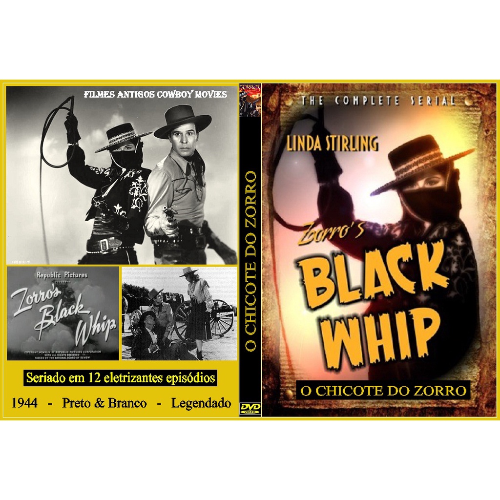 DVD Seriado O Chicote do Zorro (1944) Completo 12 Eps Legendado