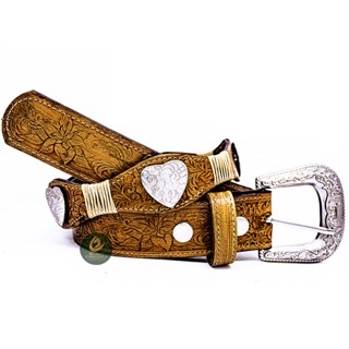 Cinto Coração Pintura Artesanal Feminino Cowgirl Bruta Couro Legitimo Strass