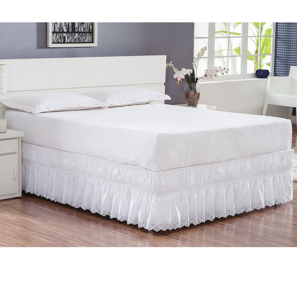 Saia Box Queen com Elastico - Branco em Oferta na Shopee