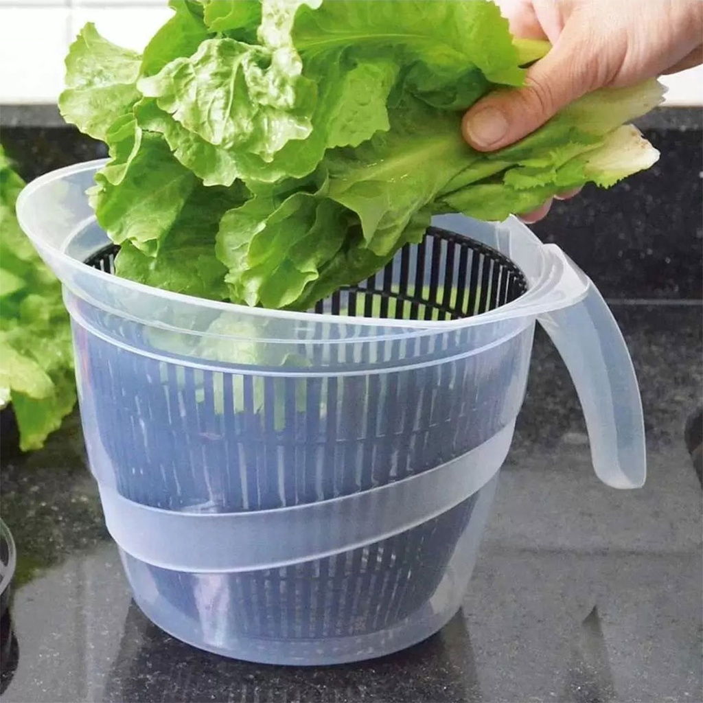 Centrífuga Secadora de Salada 2,8L Tampa Giratória Plásutil