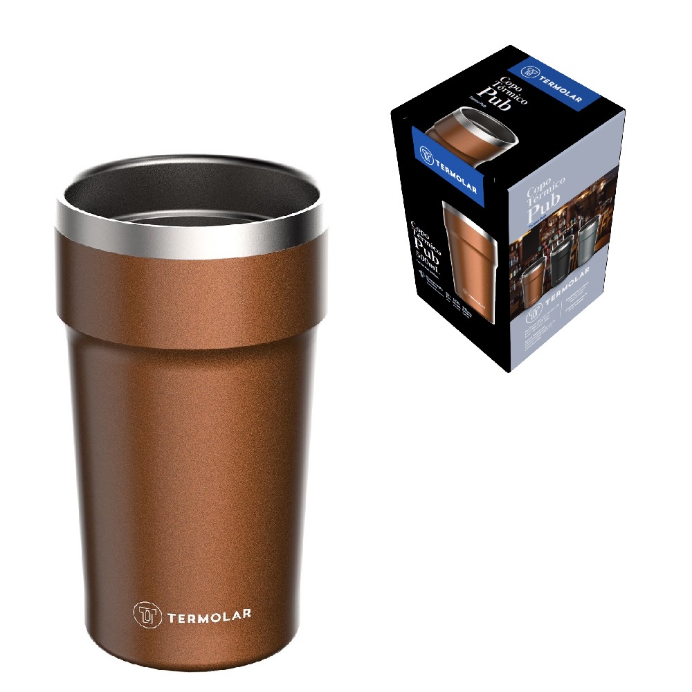 Copo Termico Pub Inox 500ml Para Café Cerveja Chá Termolar