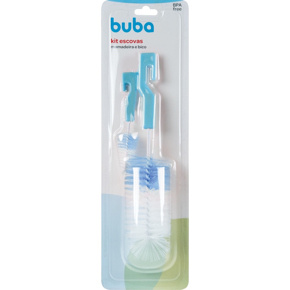 Kit Escovas Para Mamadeira e Bico Azul 5412 Buba em Oferta na Shopee