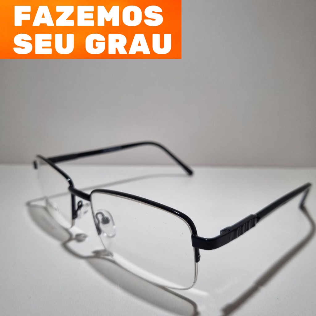 Armação Óculos masculino resistente Para grau metal armacao oculos de Estilosa masculina esportivo fio de nylon com parafuso mola de proteção com nilon para colocar grau miopia astigmatismo hipermetropia presbiopia vista cansada