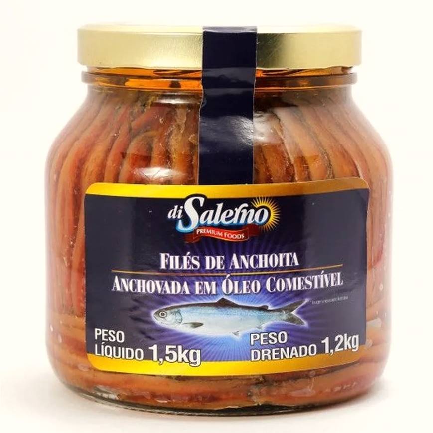 File de Anchova Argentino Di Salerno vidro 1,5kg