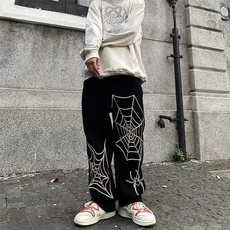 Streetwear Hip Hop Calça Jeans Baggy Para Homens Coreano Y2k Moda Calças  Cruzadas De Ganga Feminina Cargo Punk Clo - Corre Que Ta Baratinho