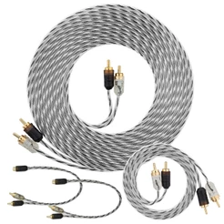 Kit 1 Cabo RCA 5m Taramps Injetado Stereo + 1 Metro RCA + 2 Cabos Y 1F2M Módulo p/ Carro