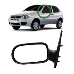 Retrovisor Palio Fire Siena Strada 04 a 10 "2 portas" Sem Controle - Lado Esquerdo (Motorista)