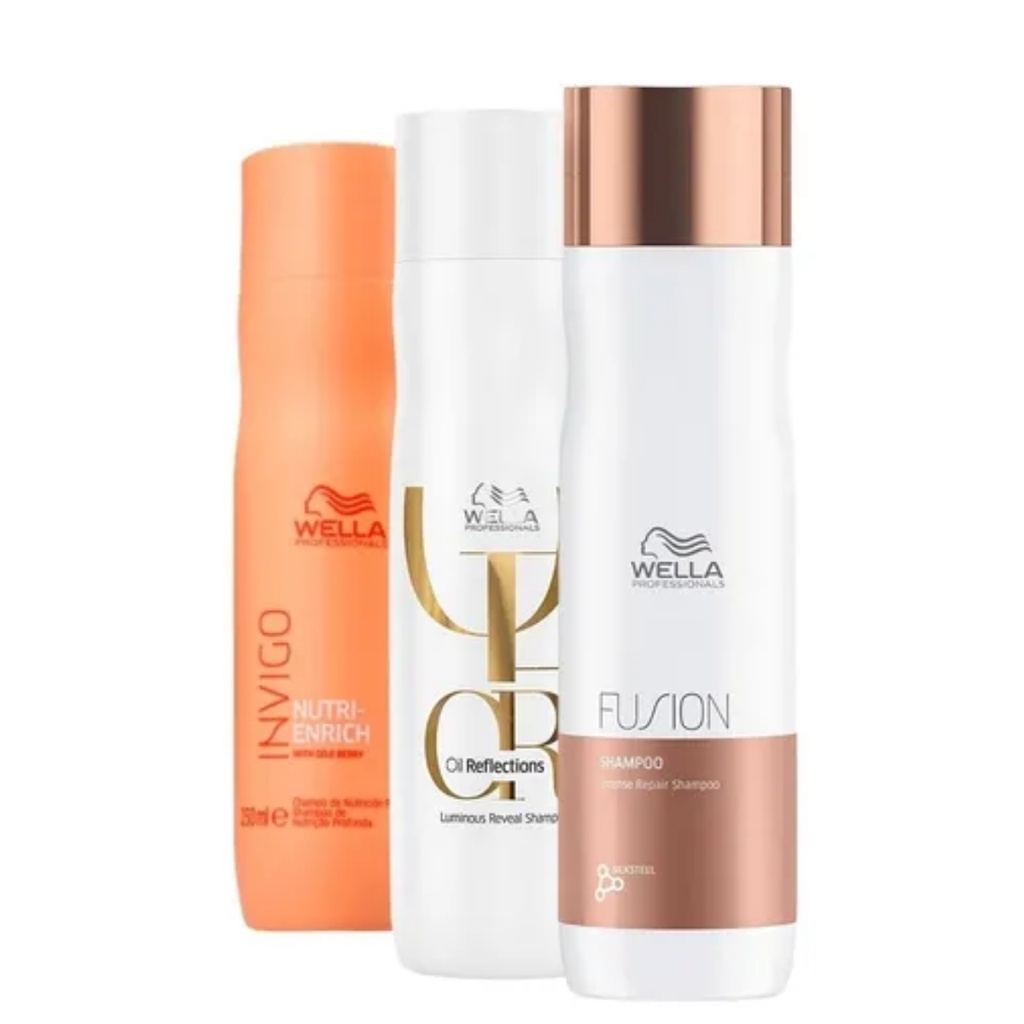 Wella Kit Sh Fusion+ Sh Enrich+ Sh Oil Reflections-250ml