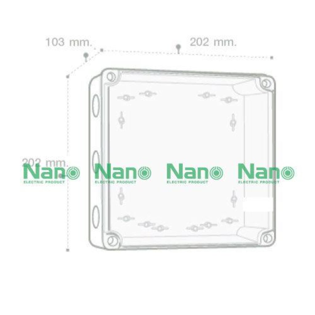 รูปสินค้า กล่องกันน้ำ IP65 นาโน 206CB ขนาด 202x202x103 มม.