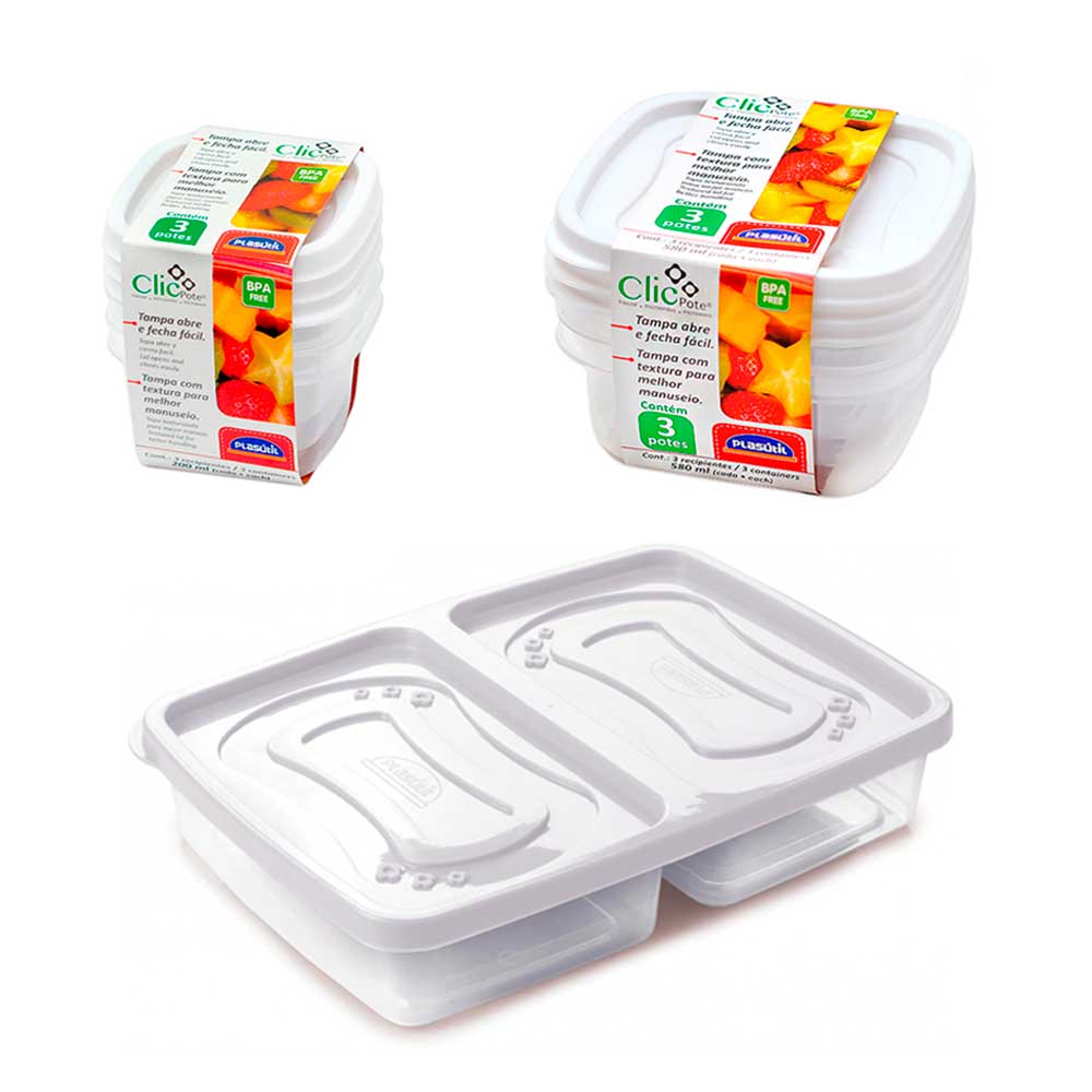 Jogo 7 potes com tampa porta frios mantimentos alimentos frutas comida marmita fitness vasilha microondas geladeira freezer congelador tapauer tapuer
