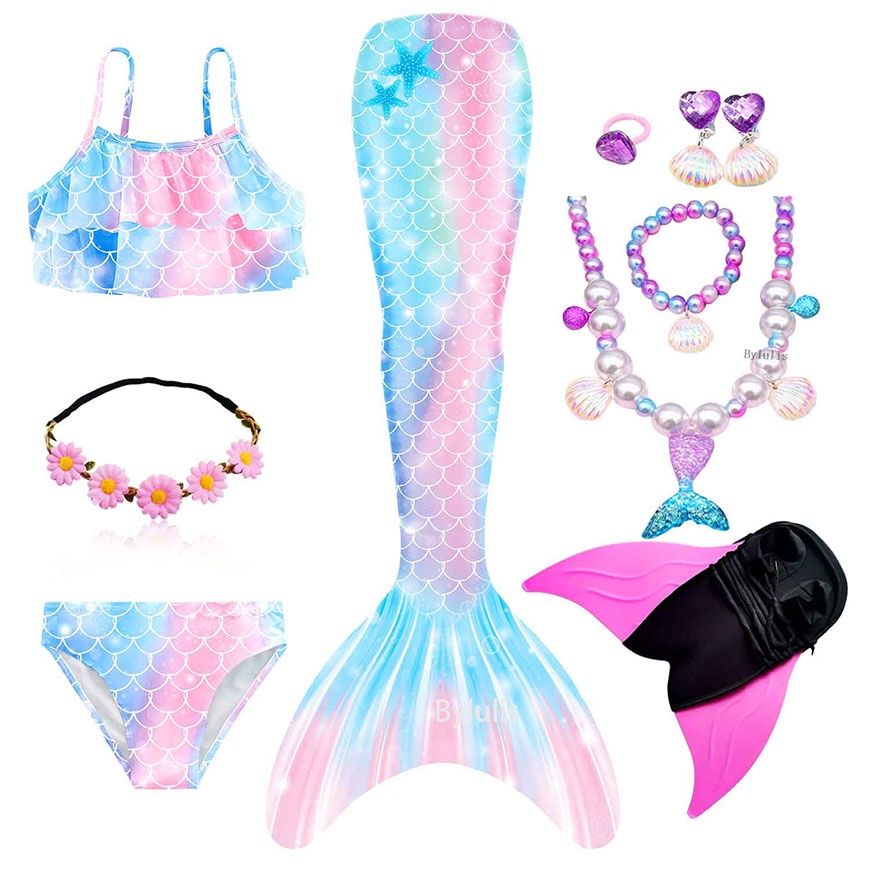 Roupa de banho feminina Cauda de Sereia Roupa de praia Cosplay Roupa de praia Roupa de banho infantil