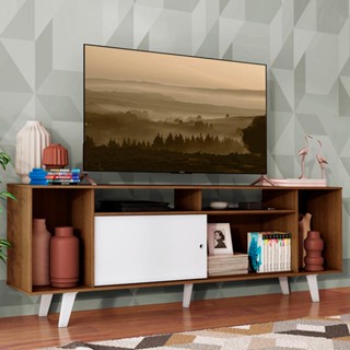 Rack para TV até 65 Polegadas Madesa Cancun com Pés - Rustic/Branco/Branco