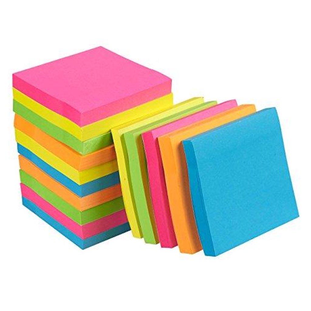 Bloco Adesivo Neon Tipo Post It 76x76 C/200 Folhas Colorido