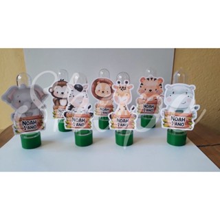 Kit 10 tubetes personalizados 3D Safari Aquarelado
