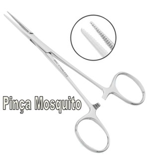 Pinça Halstead Mosquito Reta 12,5cm Aço Inox Veterinária Odonto e areas da Saúde