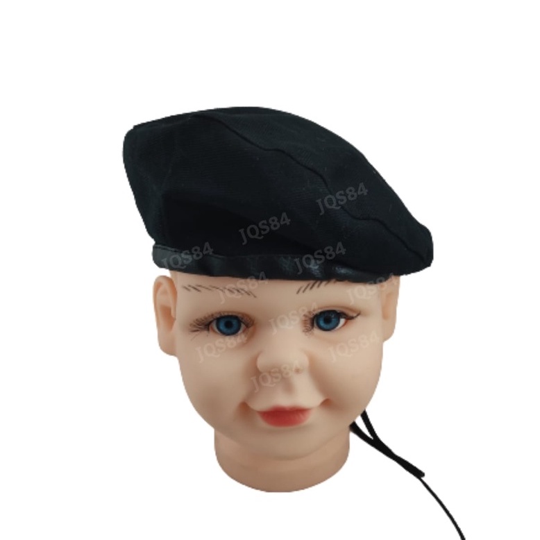 Boina Tática Infantil Estilo Militar Preta Veste de 5 a 10 Anos