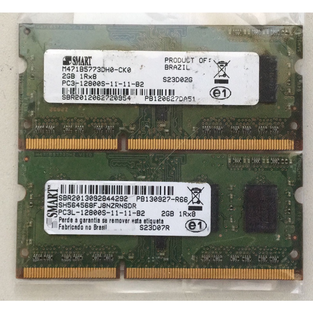 Memória Ram Notebook Smart 2gb Ddr3 1600mhz