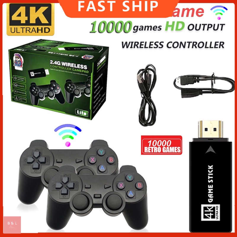 10000/3500 Jogos 4K HDMI Game Stick Sem Fio Dupla Console/Único Jogo De  Vídeo Box Retro Compatível Com Ps1/Cps/Fc/Gb/10 + Emuladors M8 Gamepad