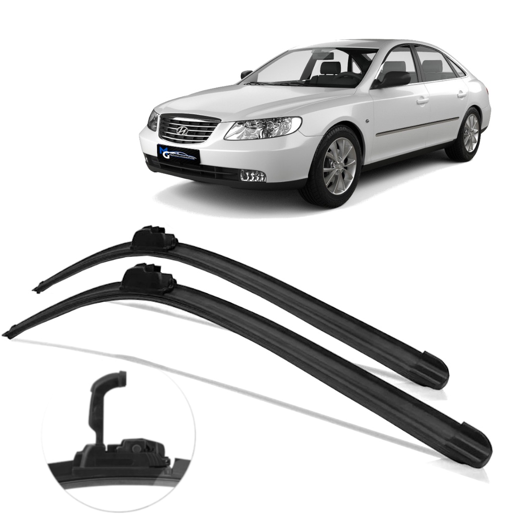 Kit Par Dianteiro Palhetas Limpador de Parabrisa Hyundai Azera 2008 2009 2010 2011 2012