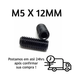 Parafuso Allen Sem Cabeça M5 X 12mm Oxidado Preto