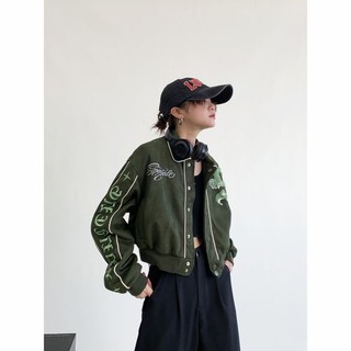 Jaqueta Vintage Americana Design Solto Bordado Industrial Pesado ...
