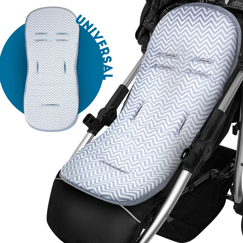 CAPA CARRINHO ACOLCHOADO UNIVERSAL 100% ALGODÃO DUPLA FACE LAVÁVEL | CHEVRON CINZA em Oferta na Shopee