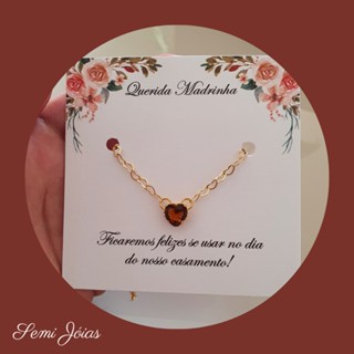 8 un. Pulseira Folheada Ouro Pedra Terracota Madrinha de Casamento