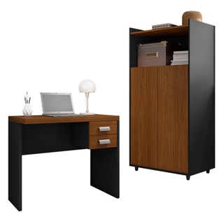 Kit Conjunto Escritório 3 Peças Studio Marrom Caemmun em Oferta na Shopee