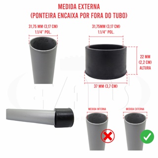 Ponteira Pé de Borracha Para Cadeira Mesa 1 1/4 Pol. Externa em Oferta na Shopee