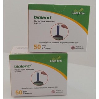 Tiras/Fitas De Glicose Diabetes Bioland G-500 c/100 unidades