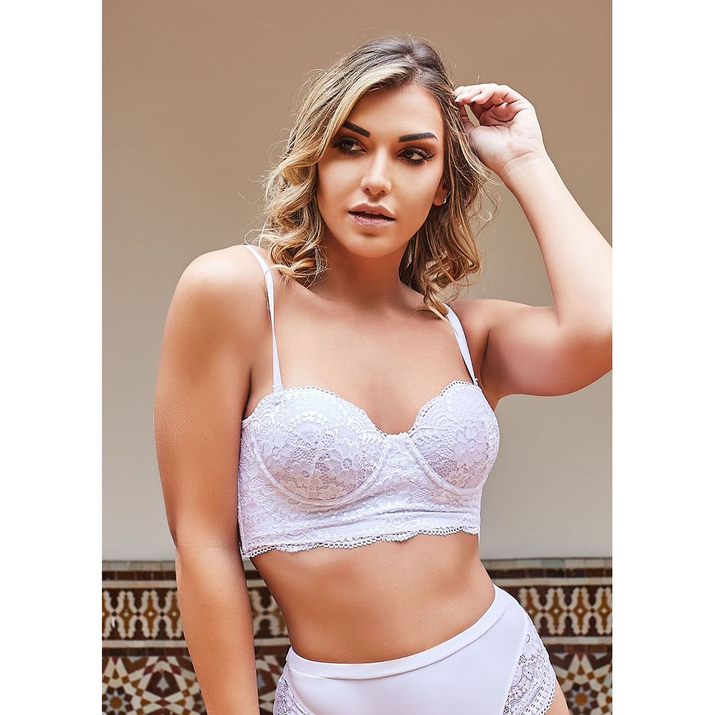 Top Branco Bustier Com Bojo Duloren Wonder For You - Women Clothes