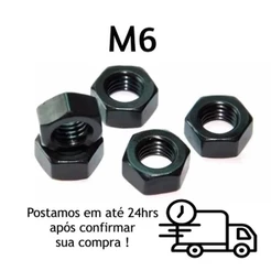 Porca Sextavada M6 Zincado Preto