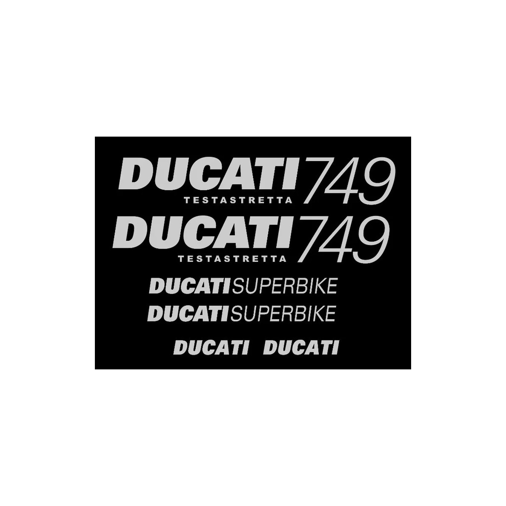 Kit Adesivos Compatível Ducati Superbike 749 Moto Preta R452