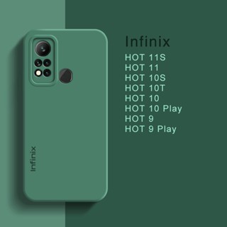 Capa De Câmera Macia Colorida Sólida Infinix HOT 11 Play 11S NFC Note 11 Pro 2022 Original De Silicone Líquido