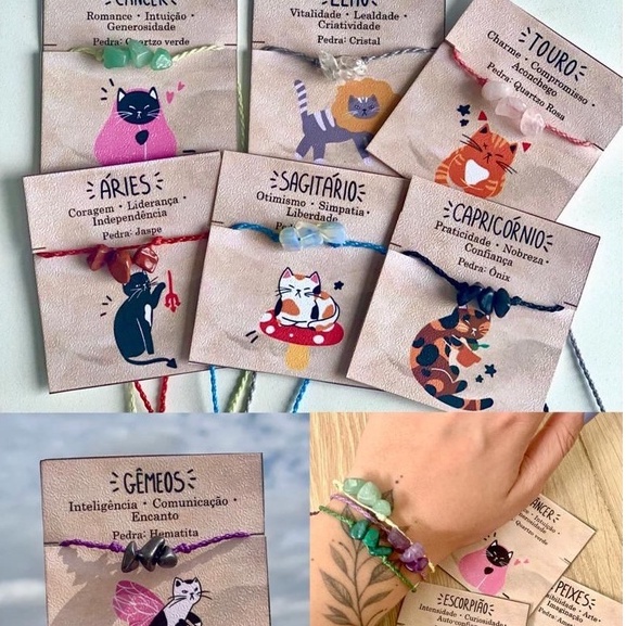 Pulseira Gato do Signo - Cristais em Oferta na Shopee