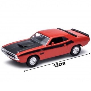 Miniatura Carro de Coleção Dodge Challenger T/A Ano 1970 Welly 1/34 Clássico Antigo Carrinho de Ferro