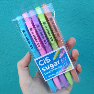Caneta Cis Sugar Retrátil Tons Pastel 1.0mm - Kit ou Unidade