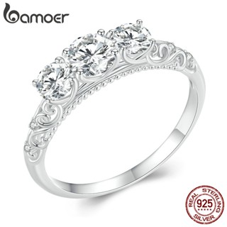 Anel Bamoer Moissanite 925 Prata Design Luxo Jóias Presente Para Mulheres