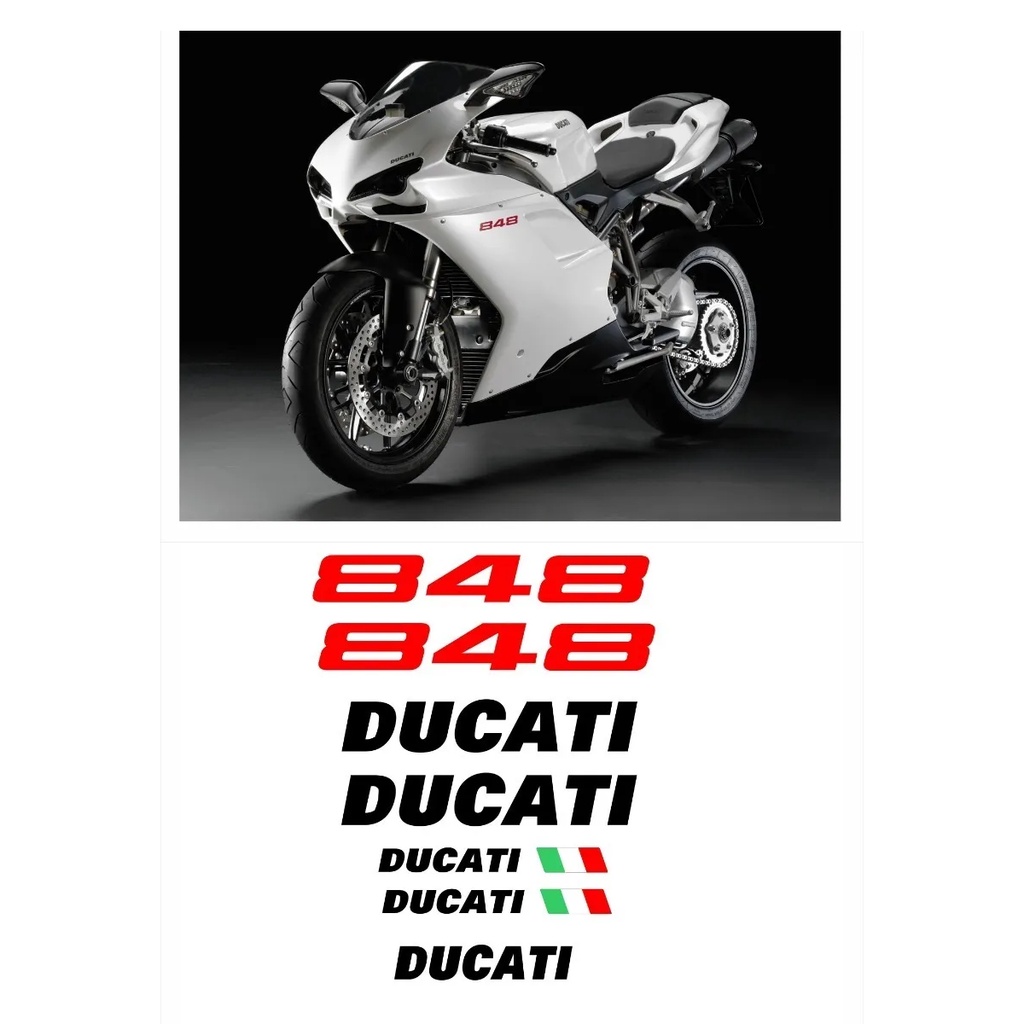 Kit Adesivos Compatível Ducati 848 Moto Branca R457