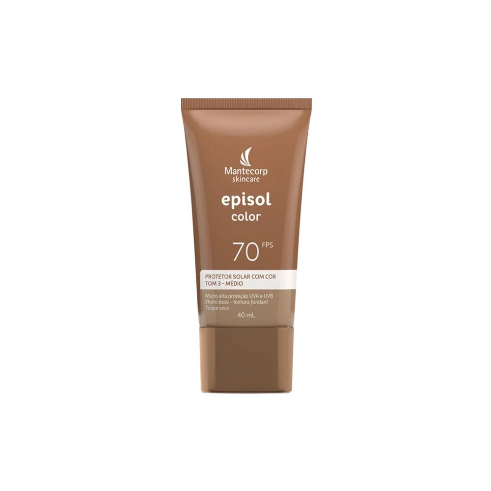 Mantecorp Episol Color Protetor Solar Facial FPS70  Tom 3 Médio 40ml em Oferta na Shopee