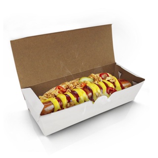 Caixa Embalagem Cachorro Quente Hot Dog Branca 20cm - 100 Un em Oferta na Shopee