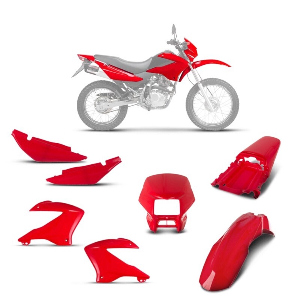Kit Carenagem Completo Aba Do Tanque Farol Paralama Dianteiro Traseiro Tampa Lateral Carcaça De Moto Pro Tork Modelo