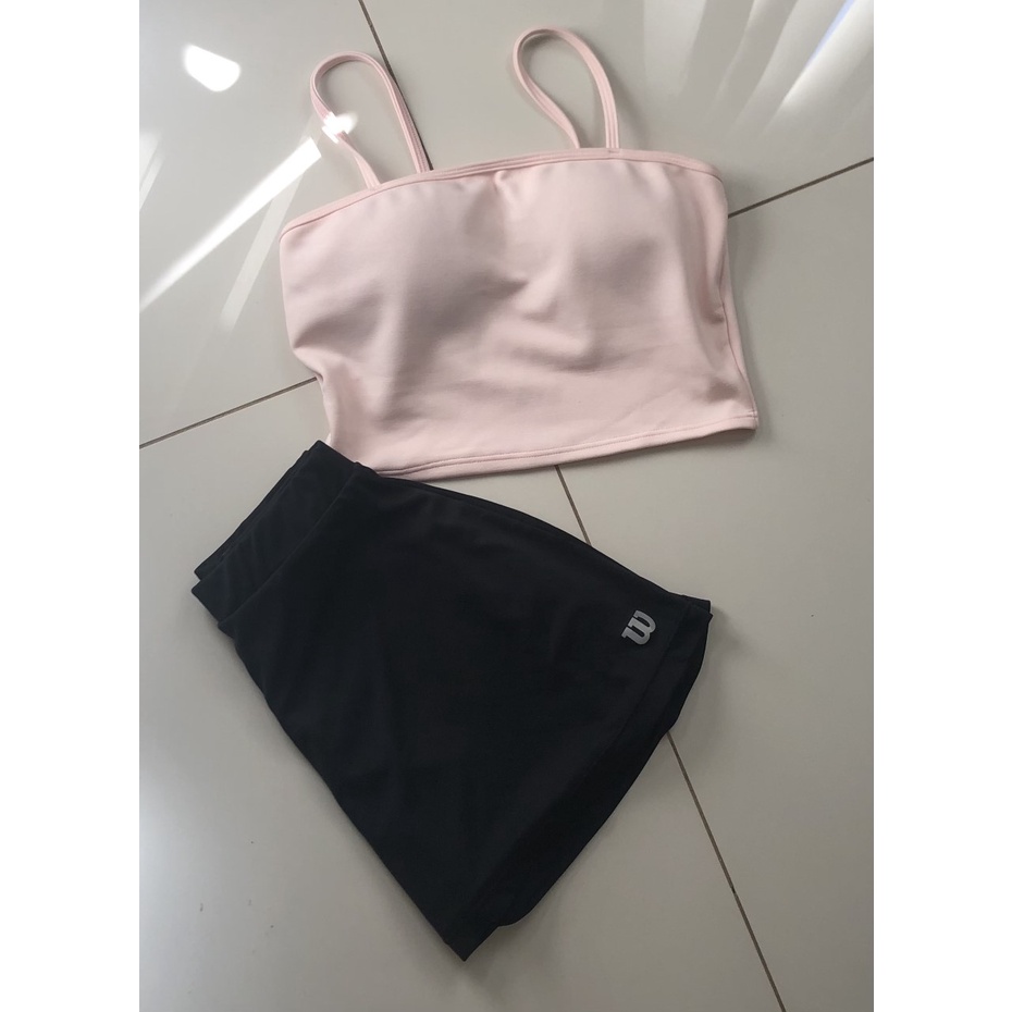 Kit Conjunto Roupa Short Saia e Blusinha Top com Bojo Fitness Academia Feminino Moda Verão Marcas Wilson Lovatti Outras