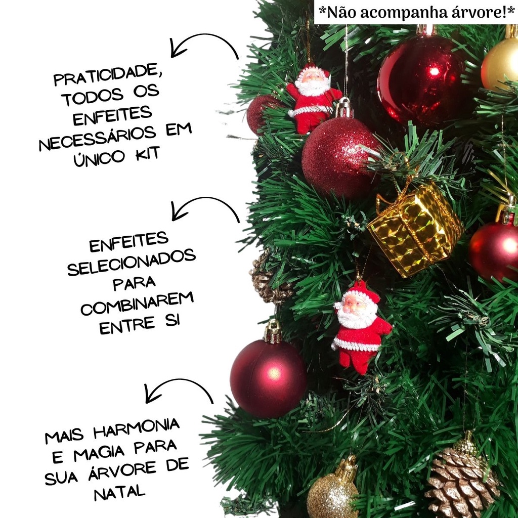 Kit Enfeites De Natal Festão Pisca Pisca Bolas Decoração Natalina Completa  | Shopee Brasil