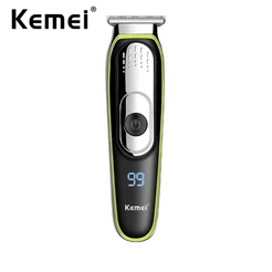 Aparador De Cabelo Kemei Profissional Elétrico Barba Multifuncional Barbeador Cortador Para Homens Display LCD