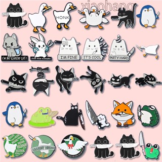 Broche De Pato Fofo Alfinetes De Esmalte Broches De Lapela De Gato Gatinho Engraçado Crachá De Desenho Animado Coelho Jóias Acessório Presente