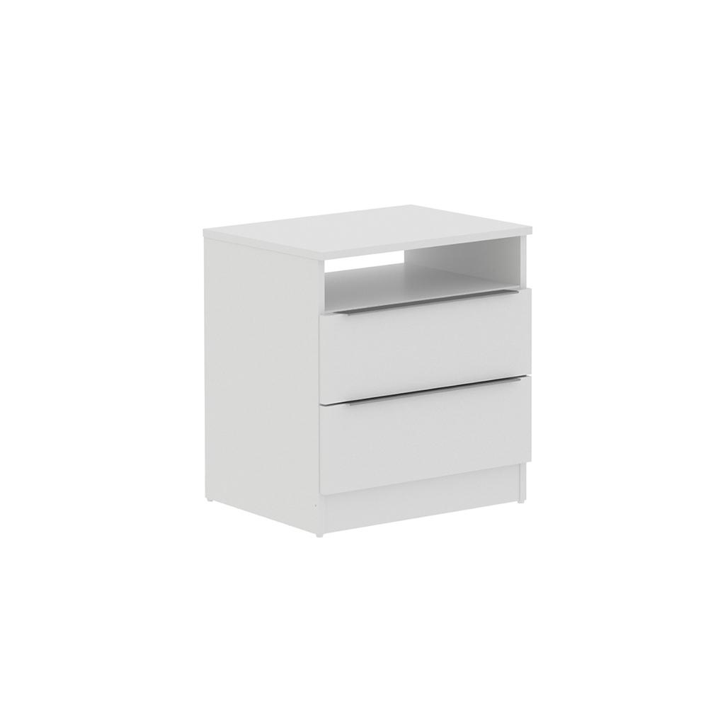 Mesa de Cabeceira Madesa 2 Gavetas - Branco em Oferta na Shopee