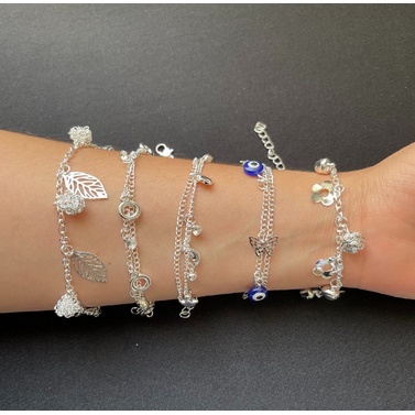 Kit 5 Pulseiras feminina Banhada à Prata 925 - Feminina Sortidos oferte