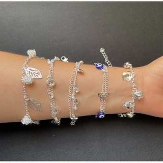 Kit 5 Pulseiras feminina Banhada à Prata 925 - Feminina Sortidos oferte